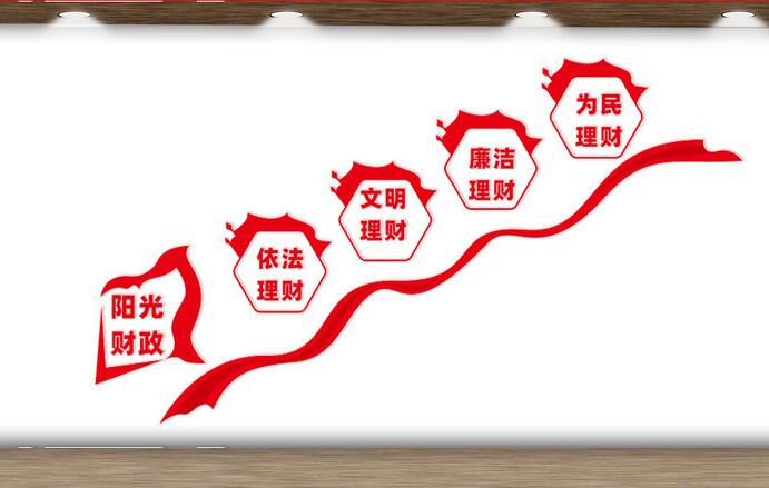 樓梯文化墻創意設計圖片(圖2) 財政局樓梯文化墻創意設計效果圖