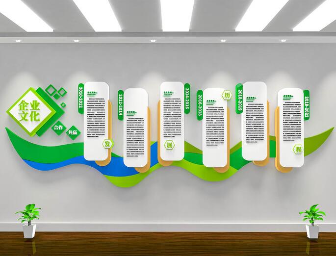 辦公室墻面設計文化墻圖片(圖5) 辦公室公司發展歷程企業大事記文化墻圖片