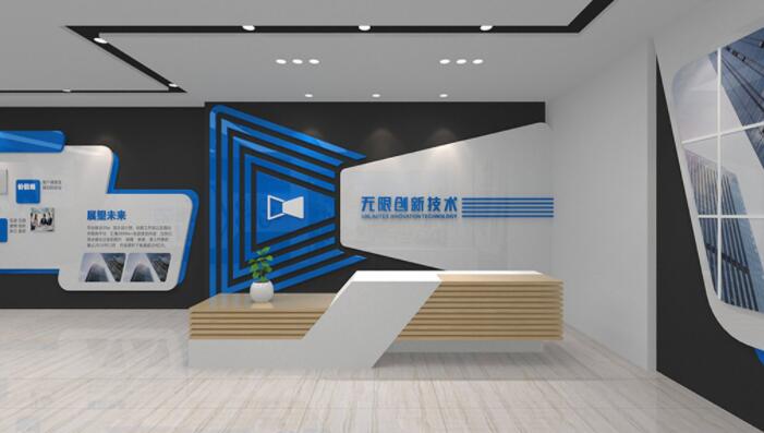 公司前臺形象背景墻效果圖(圖2) 原創(chuàng)場景企業(yè)前臺背景墻形象墻效果圖